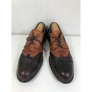 Moma Leather Lace Up Two tone Spectator Wingtip Oxford Dress Shoes Black US 11